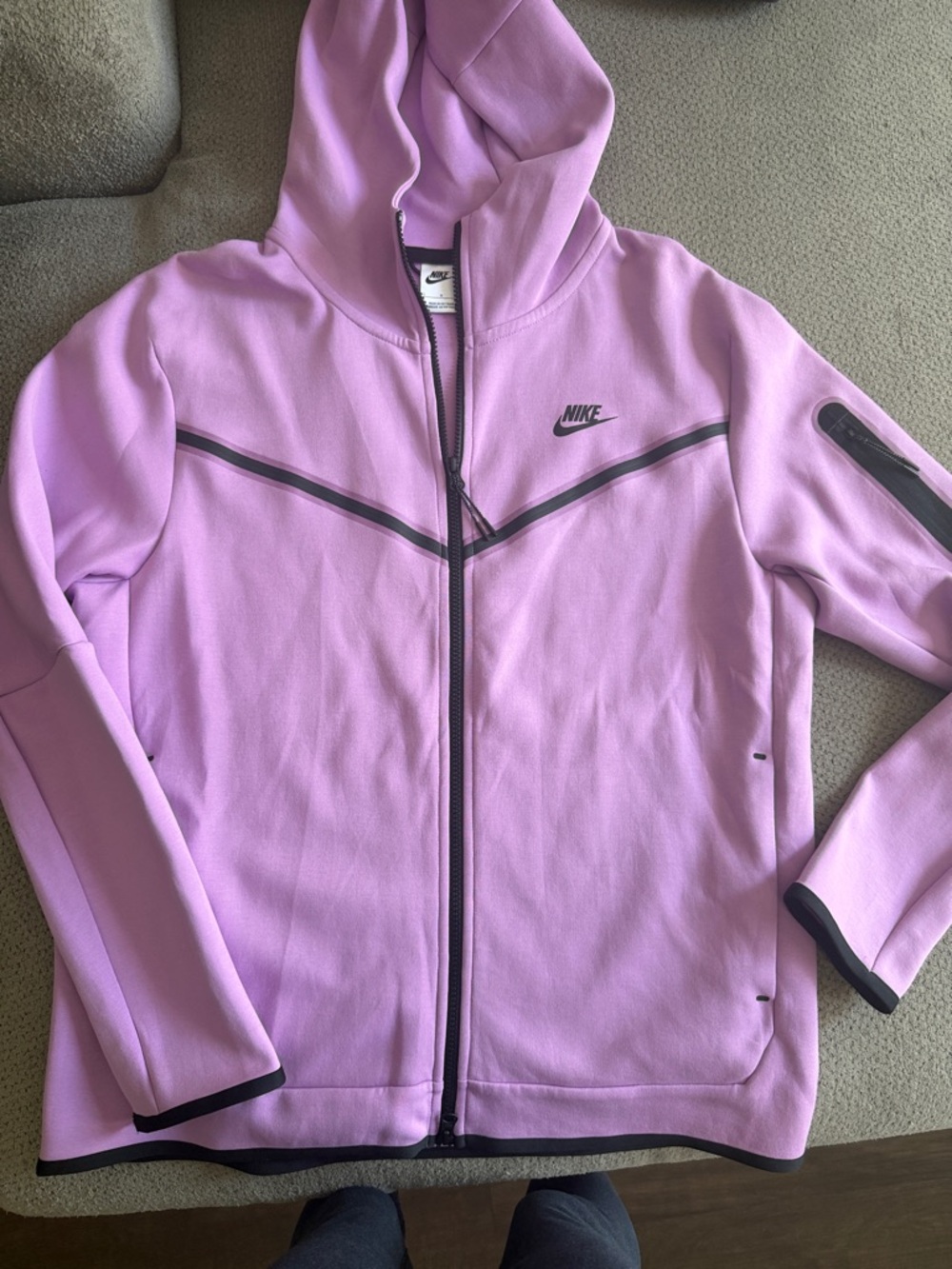 Nike Lavender Zip-Up Hoodie with Black Accents